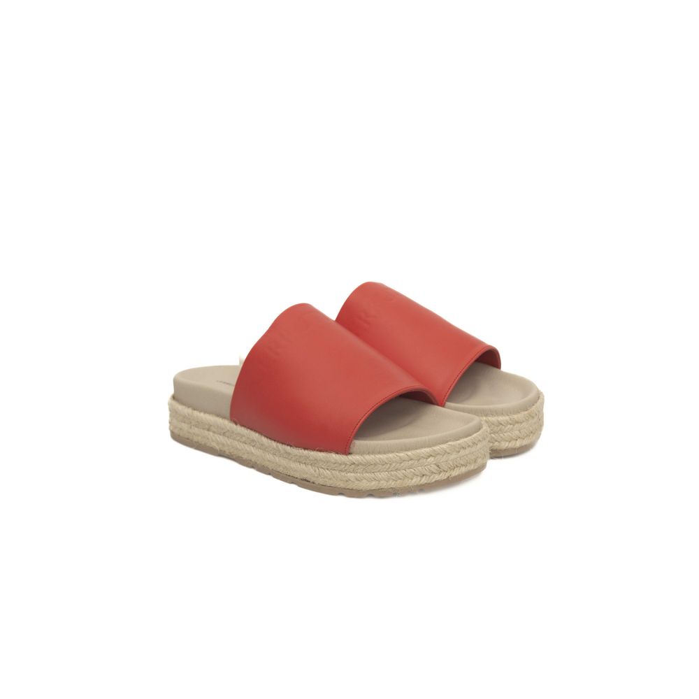 Cerruti 1881 Red Calfskin Women's Sandal