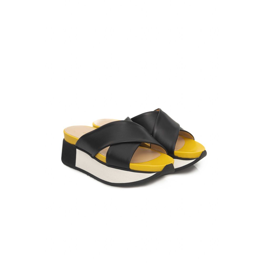 Cerruti 1881 Black Leather Women's Sandal