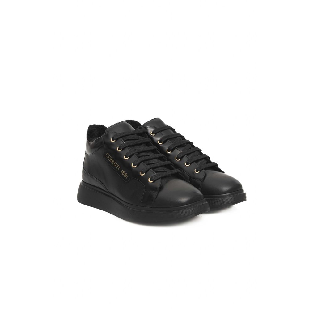 Cerruti 1881 Black Leather Women's Sneakers