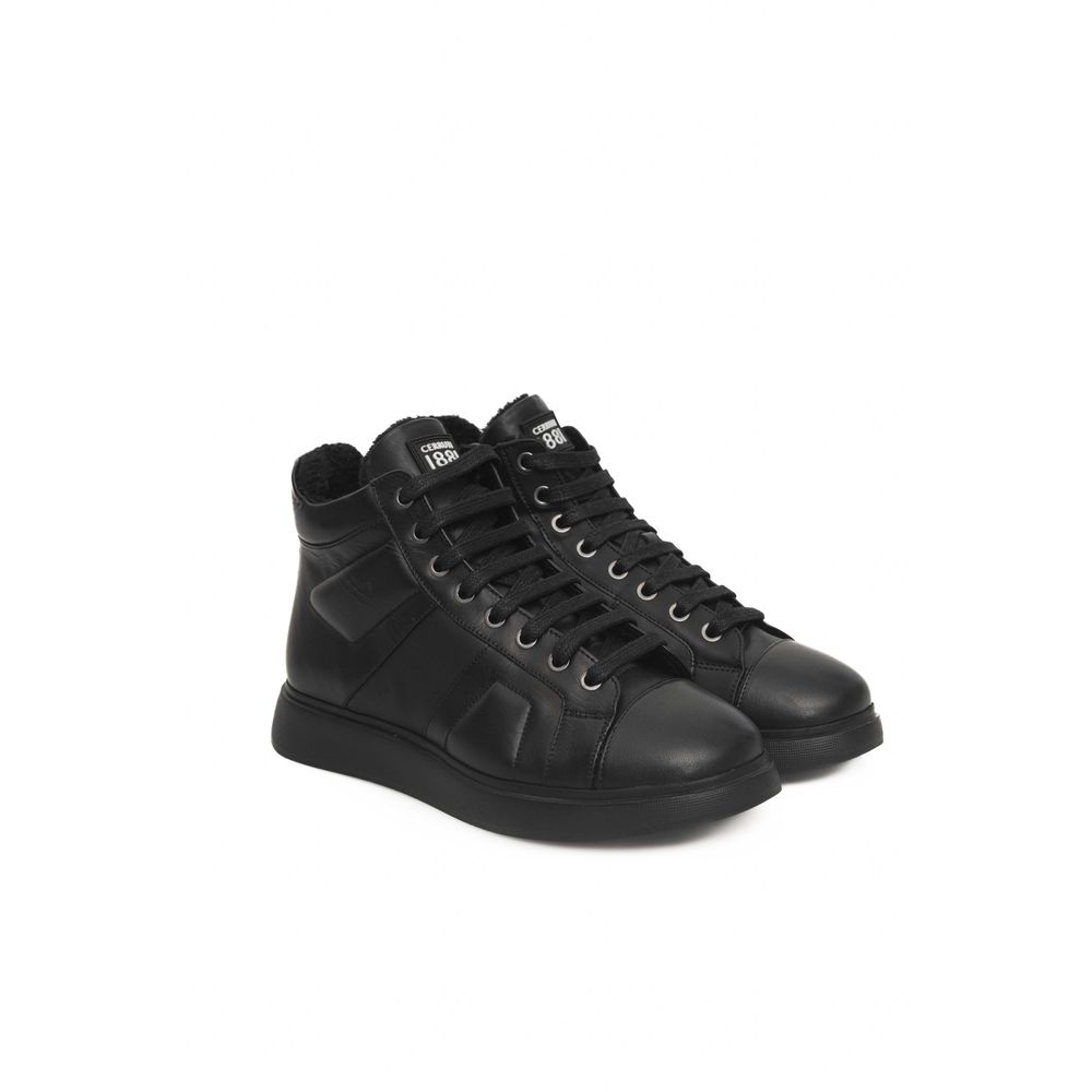 Cerruti 1881 Black Leather Women's Sneakers