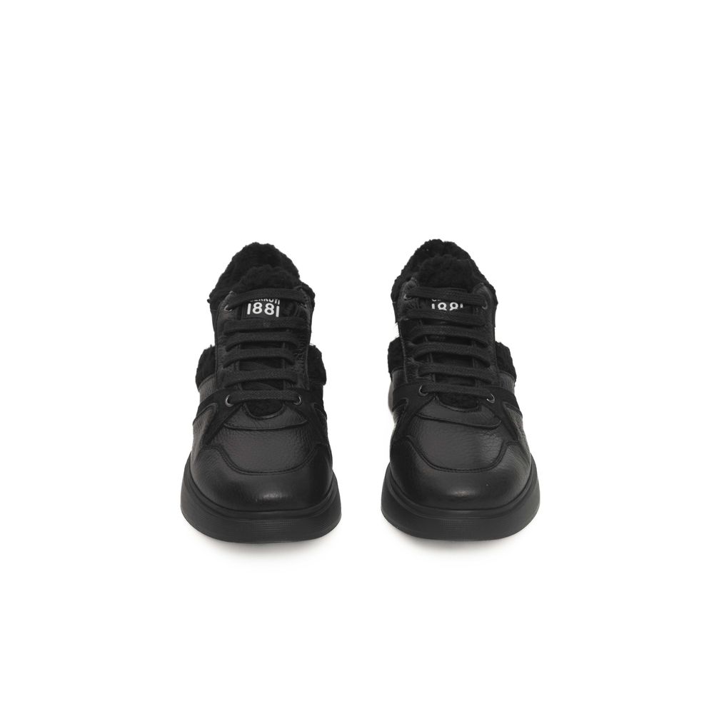 Cerruti 1881 Black Leather Women's Sneakers