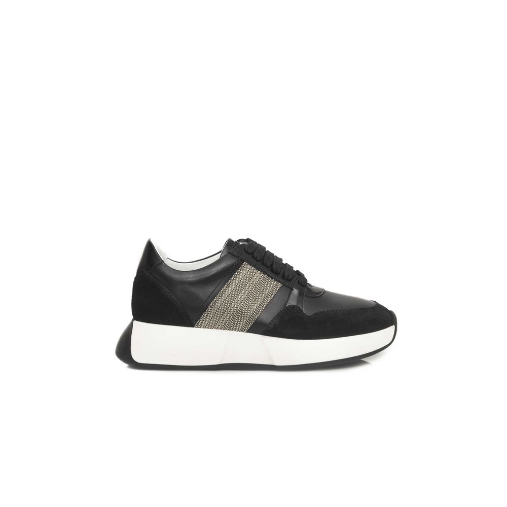 Cerruti 1881 Black Leather Women's Sneakers