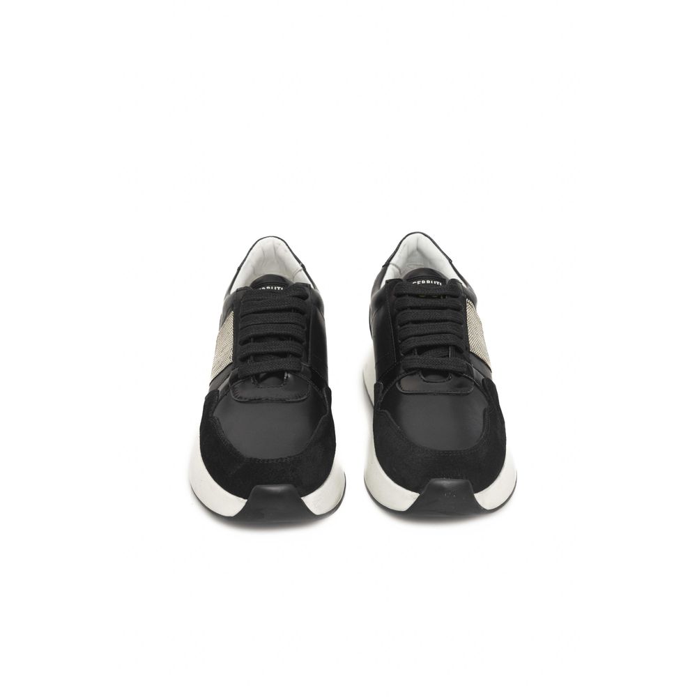 Cerruti 1881 Black Leather Women's Sneakers