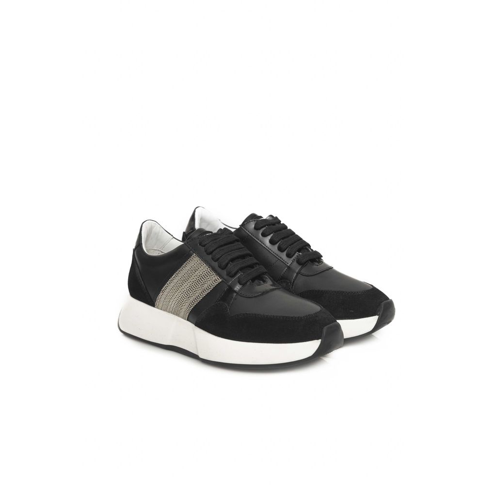 Cerruti 1881 Black Leather Women's Sneakers