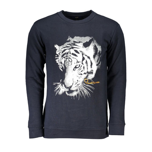 Cavalli Class Blauer Baumwollpullover