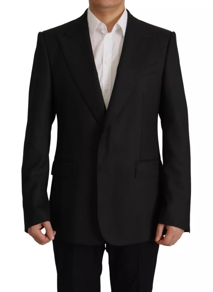 Dolce &amp; Gabbana Black Polyester Single Breasted Blazer Jacket