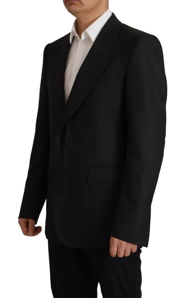 Dolce &amp; Gabbana Black Polyester Single Breasted Blazer Jacket