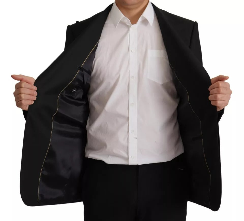 Dolce &amp; Gabbana Black Polyester Single Breasted Blazer Jacket