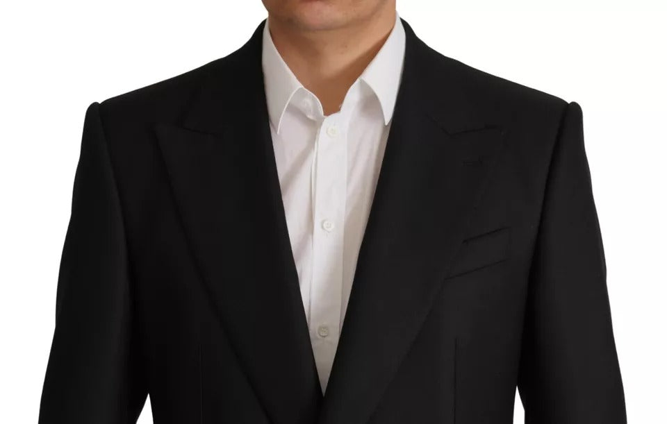 Dolce &amp; Gabbana Black Polyester Single Breasted Blazer Jacket