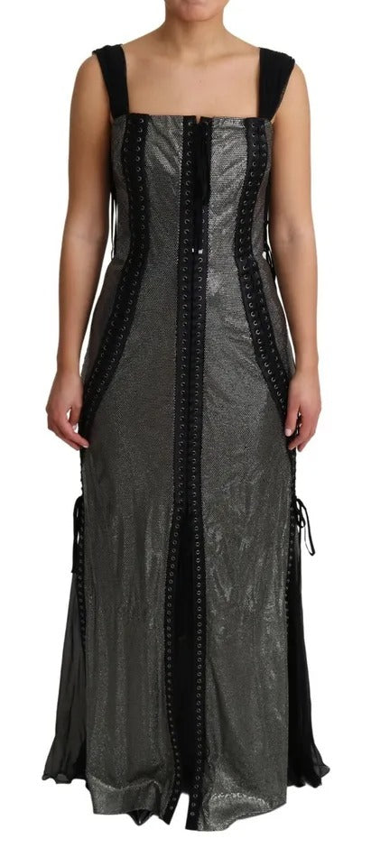 Dolce & Gabbana Schwarzes mit Kristallen besetztes Spitzenkleid für die Startbahn