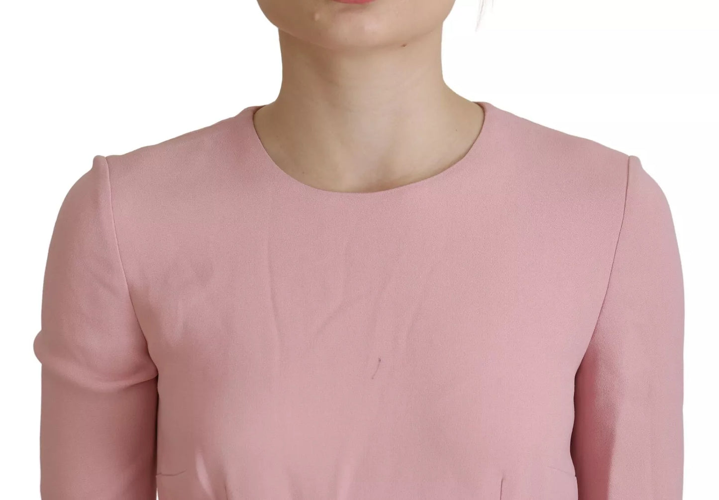 Dolce &amp; Gabbana Pink A-line 3/4 sleeve viscose dress