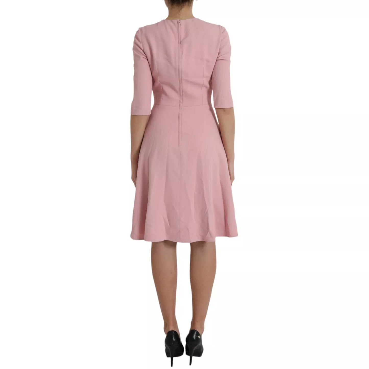 Dolce &amp; Gabbana Pink A-line dress with short sleeves in viscose