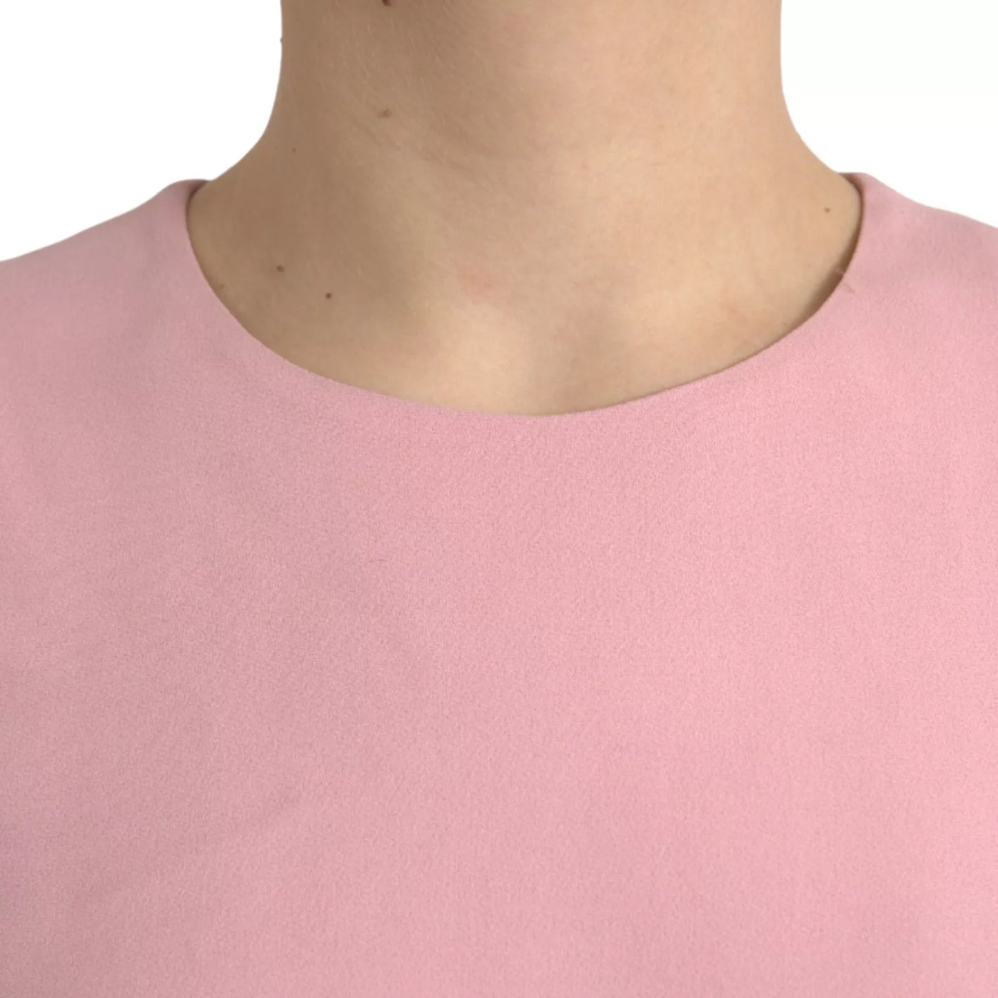 Dolce &amp; Gabbana Pink A-line dress with short sleeves in viscose