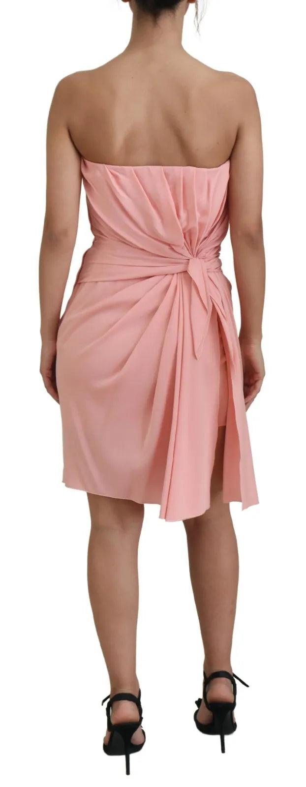 Dolce &amp; Gabbana Pink Strapless Silk Stretch Sheath Dress