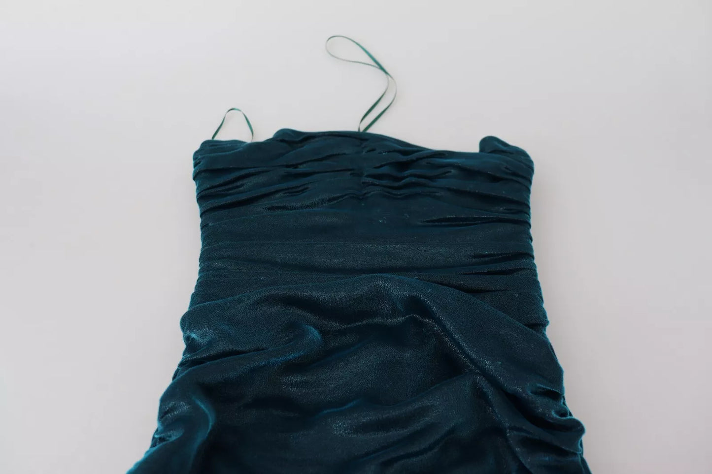 Dolce & Gabbana Blauer Satin, Seidenmischung, trägerloses Kleid