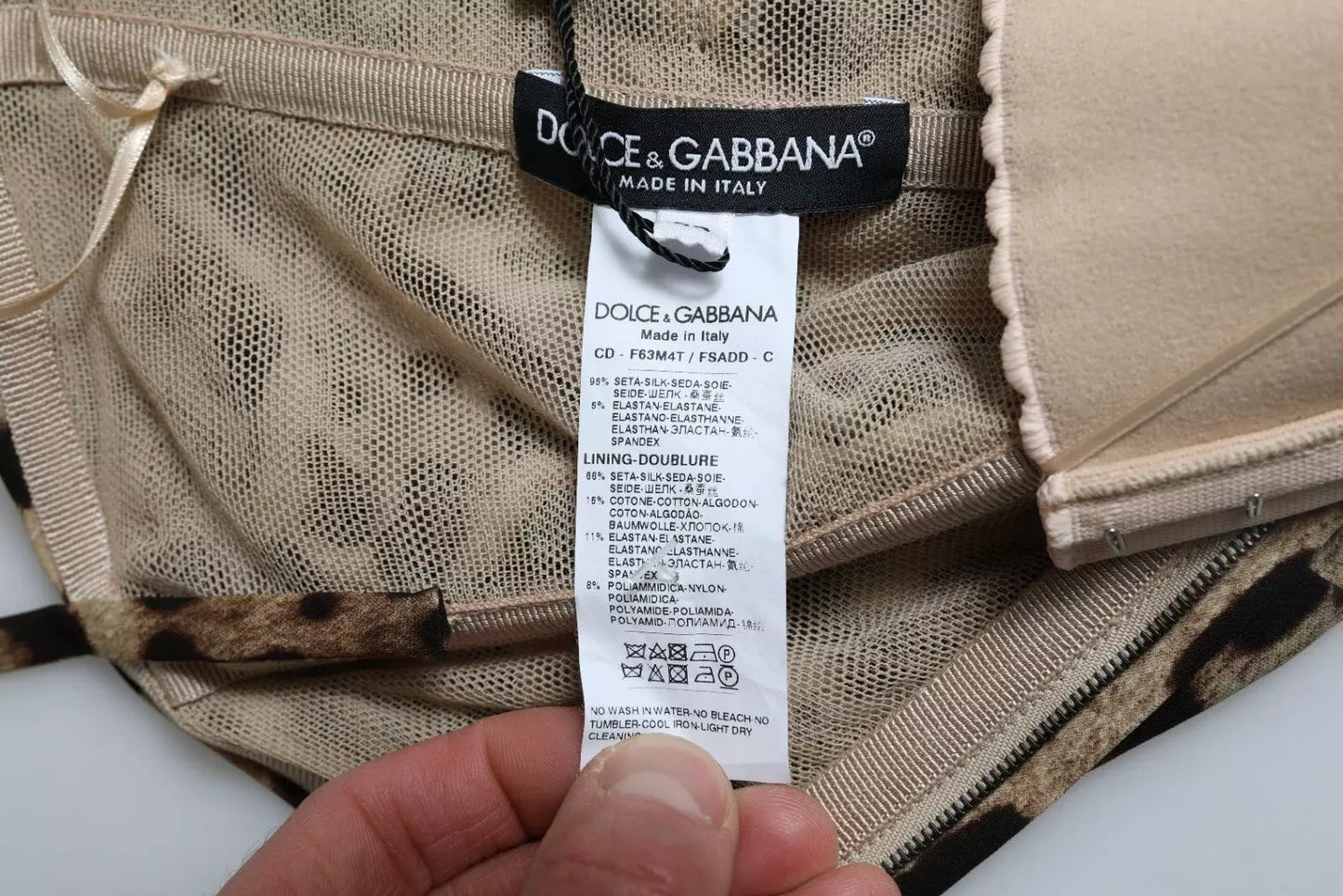 Dolce & Gabbana Braunes Leopardenmuster Midikleid aus Seide mit Rüschen