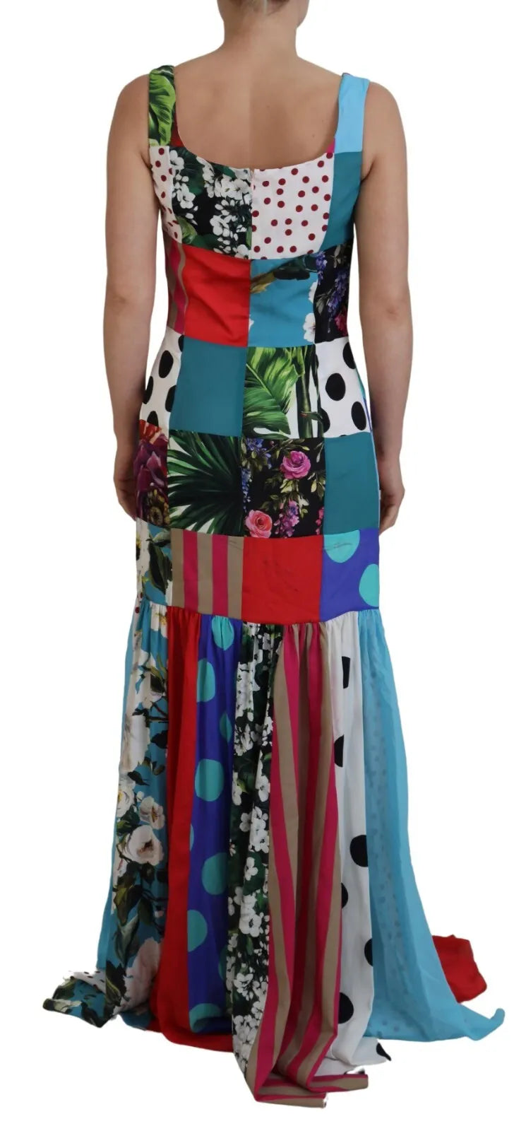 Dolce &amp; Gabbana multicolor patchwork silk maxi dress