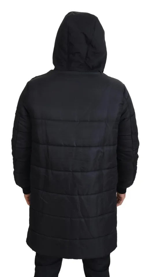 Dolce &amp; Gabbana Black Nylon Parka Coat with Hood Winter Jacket