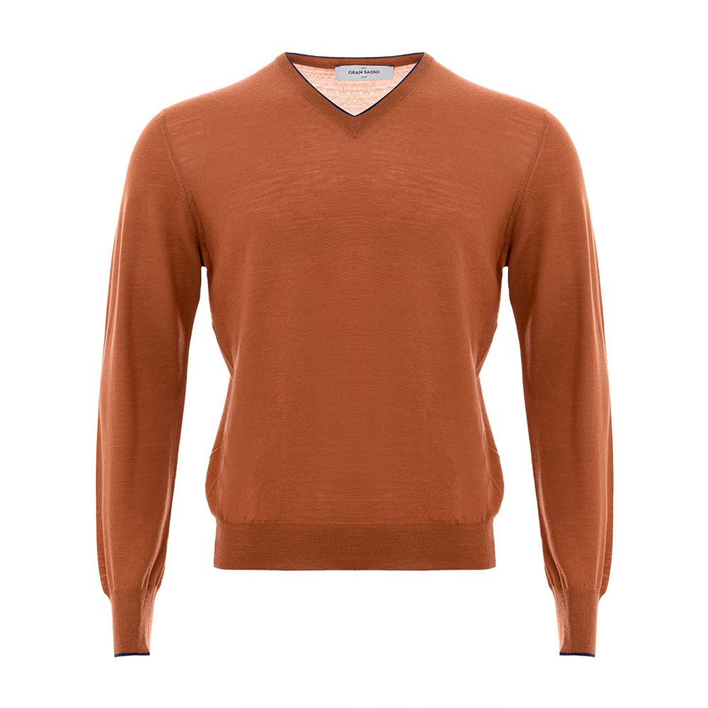 Gran Sasso Chic orange wool sweater for sophisticated men