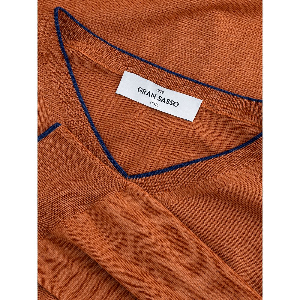 Gran Sasso Chic orange wool sweater for sophisticated men