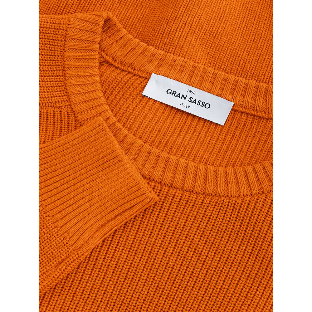 Gran Sasso Italian Cotton Sweater Chic Orange