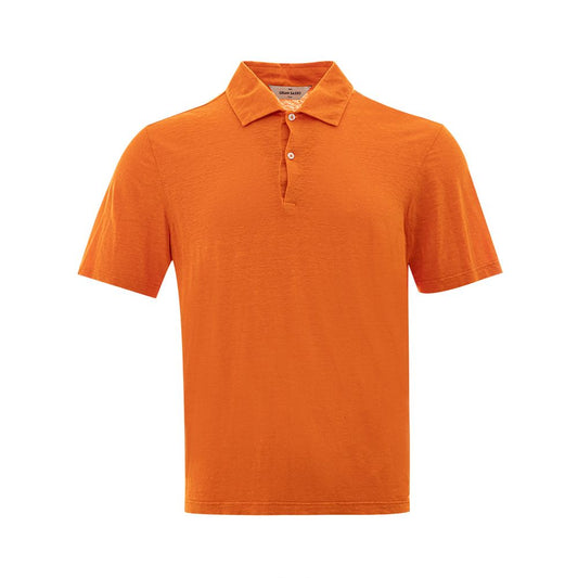 Gran Sasso Elegant Linen Polo Shirt in Orange