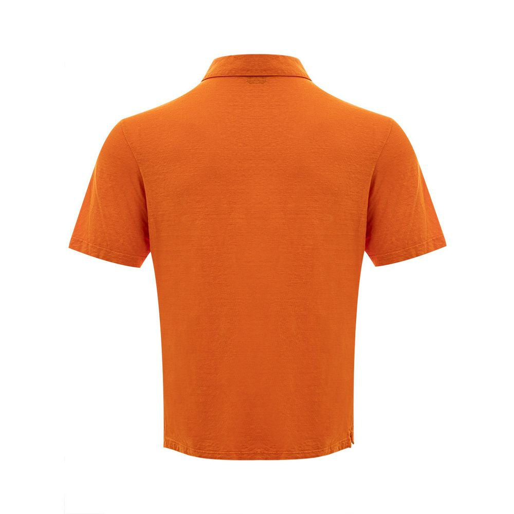 Gran Sasso Elegant Linen Polo Shirt in Orange