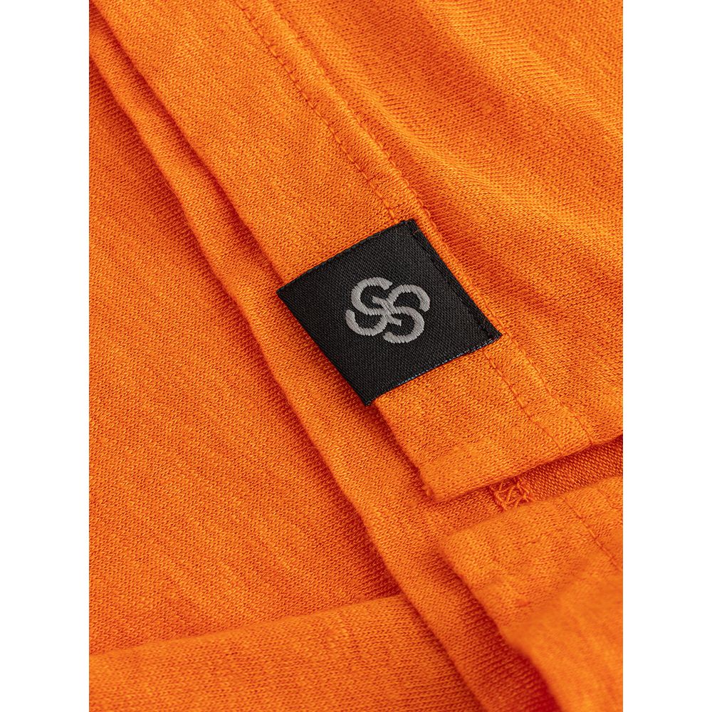 Gran Sasso Elegant Linen Polo Shirt in Orange