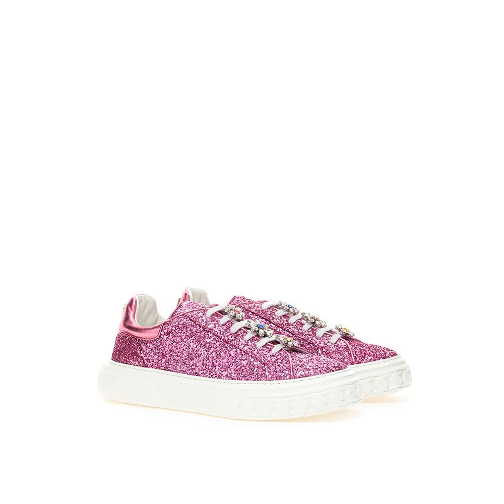 Casadei Fuchsia Leather Sneakers