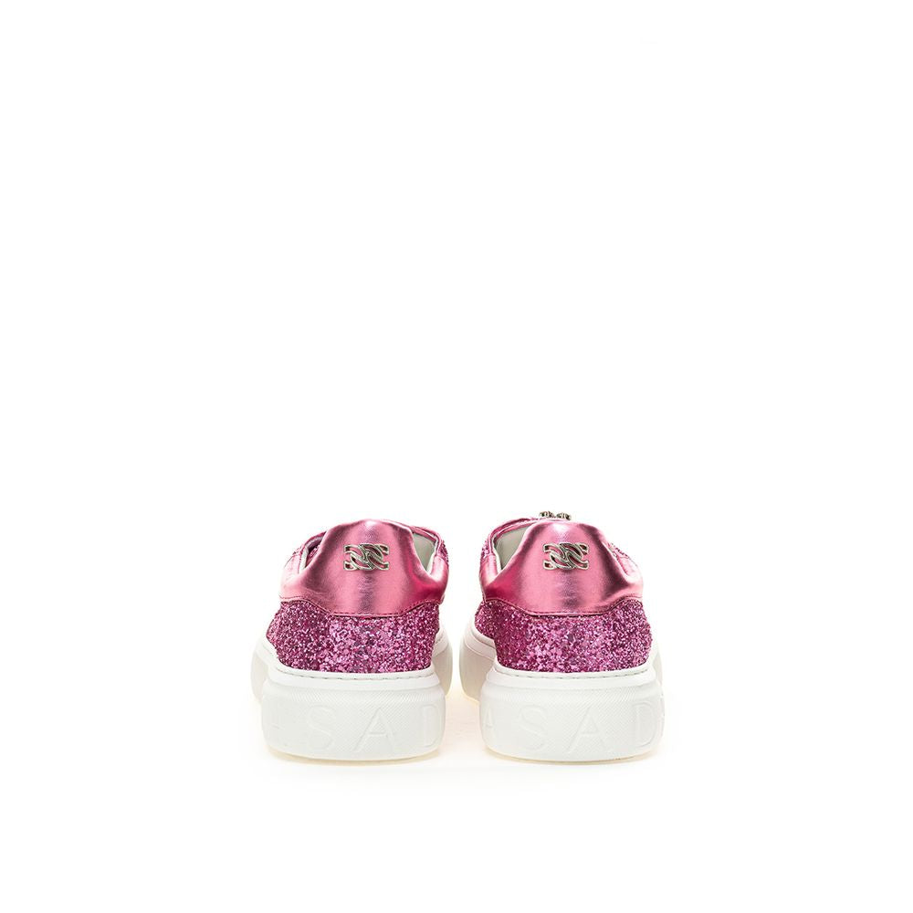 Casadei Fuchsia Leather Sneakers