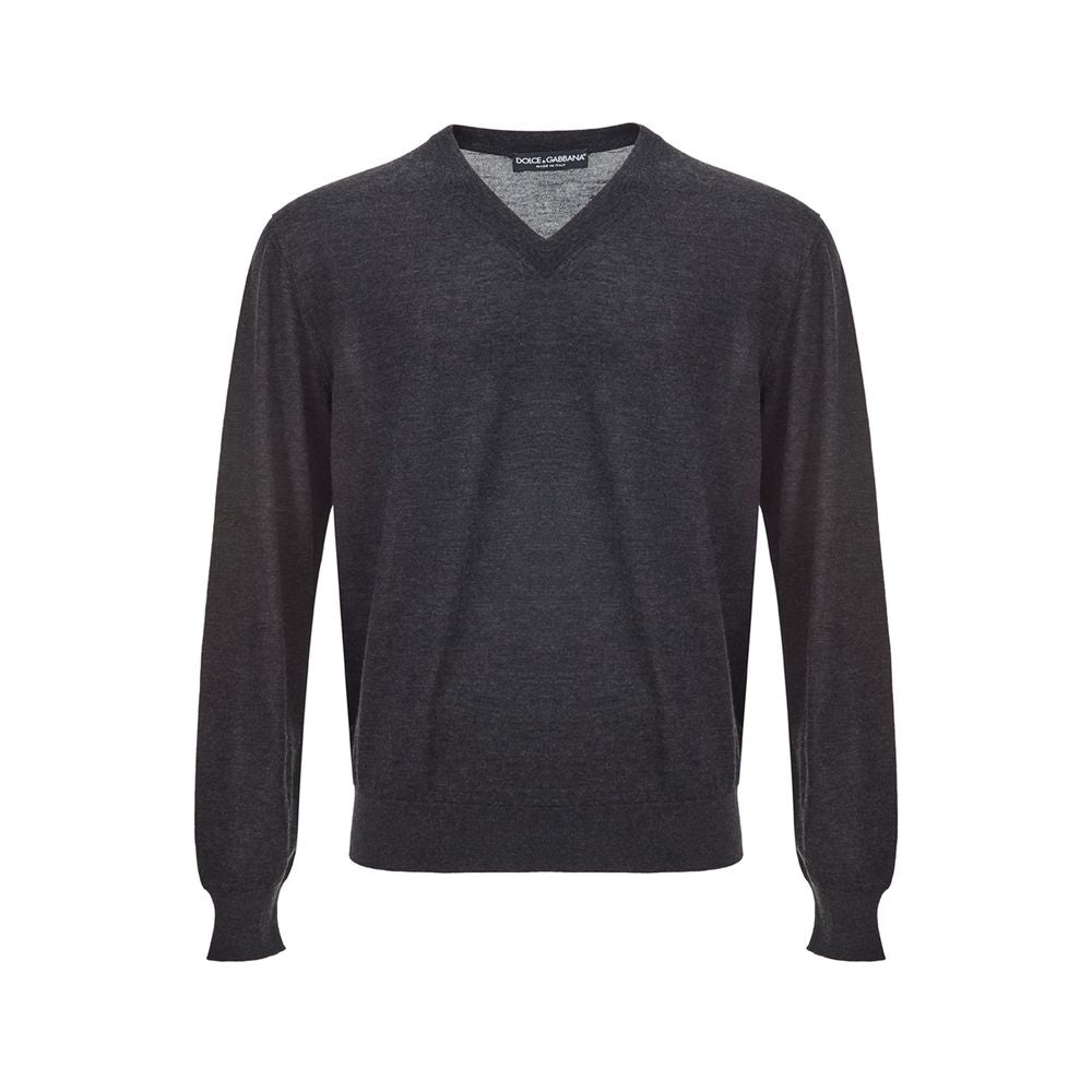 Dolce &amp; Gabbana Elegant Gray Cashmere Sweater for Men