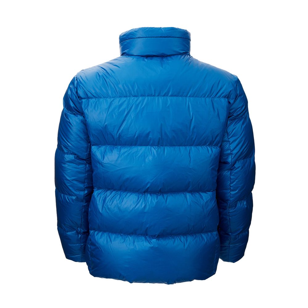 Add Blaue Jacke aus glattem Polyamid für Männer