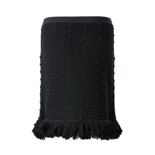 Bottega Veneta Elegant black cotton skirt