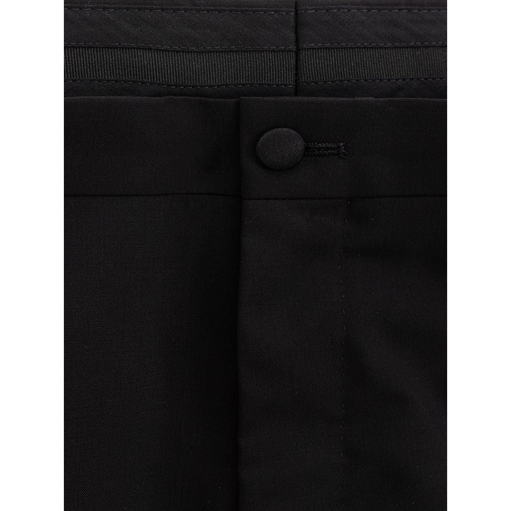 Dolce & Gabbana Glatte schwarze Wollhose für Männer