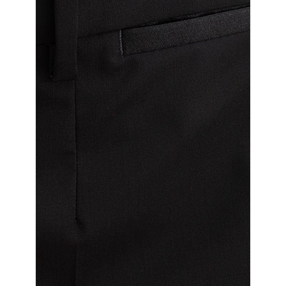 Dolce & Gabbana Glatte schwarze Wollhose für Männer