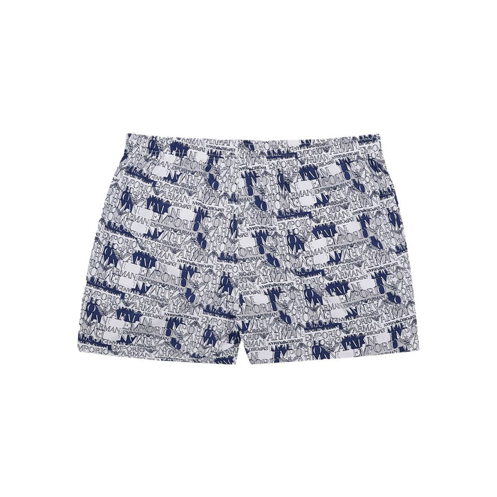 Emporio Armani Elegante weiße Polyester-Badeshorts