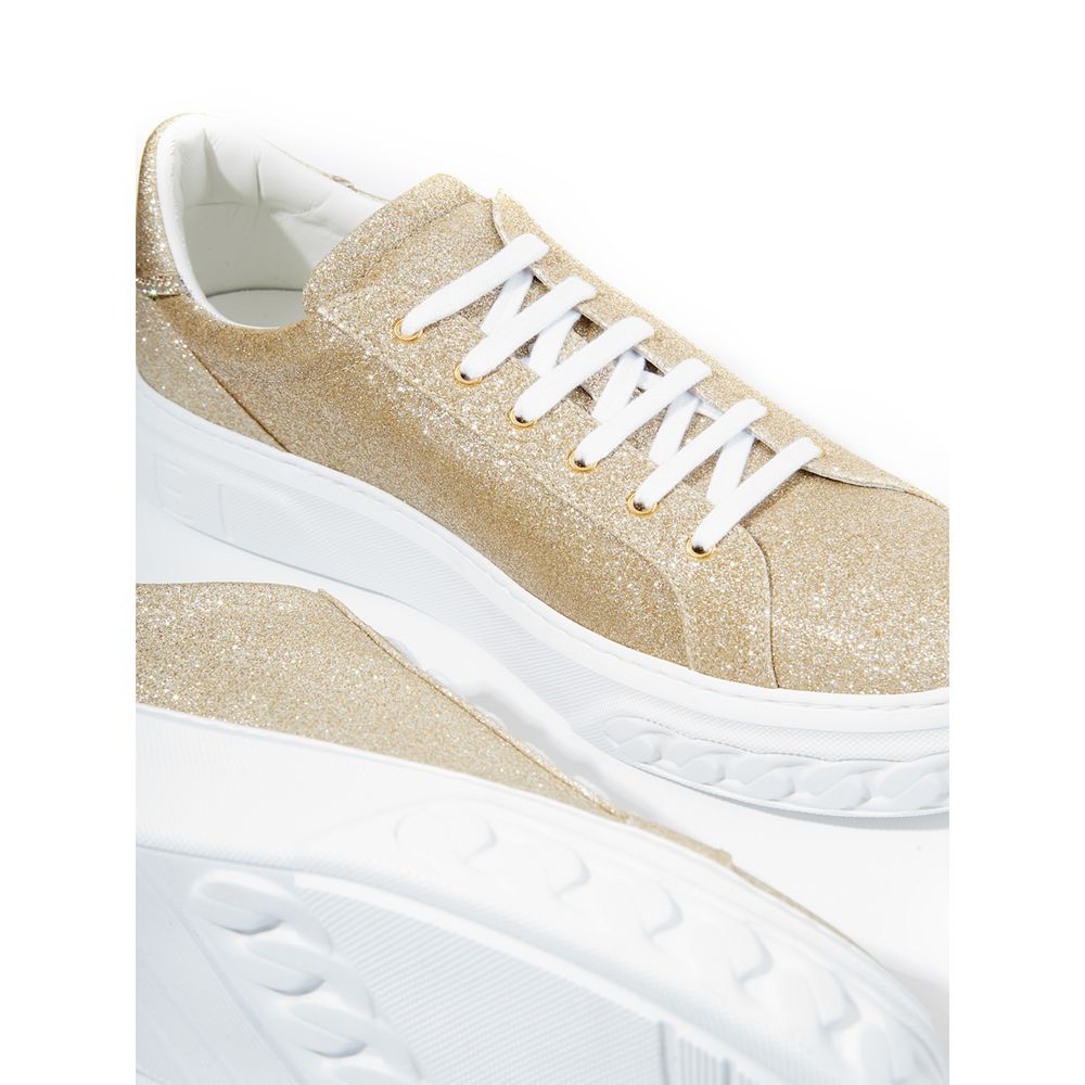 Casadei Elegant leather sneakers in gold