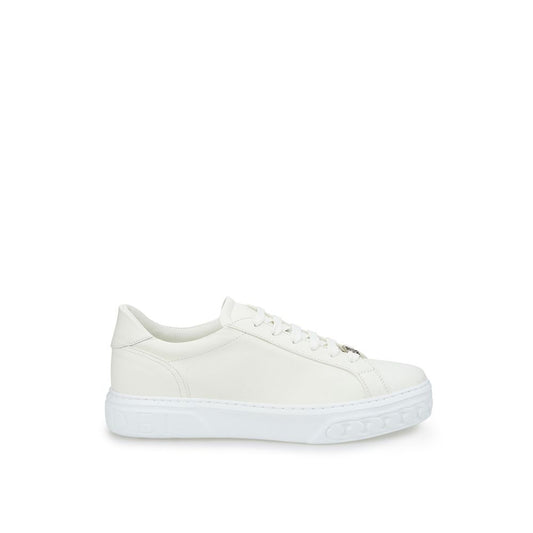 Casadei Smooth White Leather Sneakers