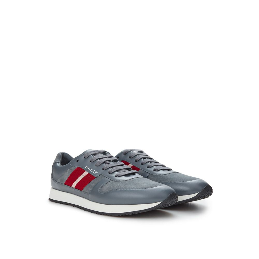 Bally Elegant Gray Leather Sneakers for Men