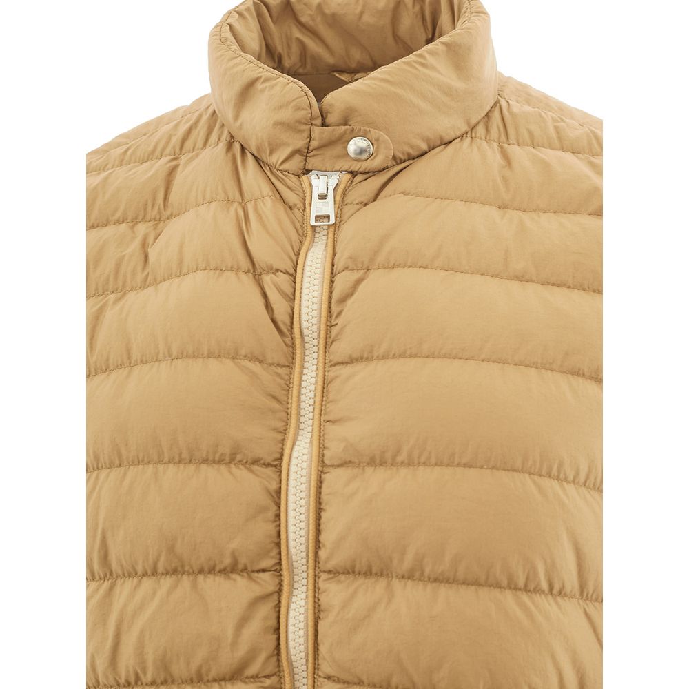 Woolrich beige chic winter coat made of polyamide