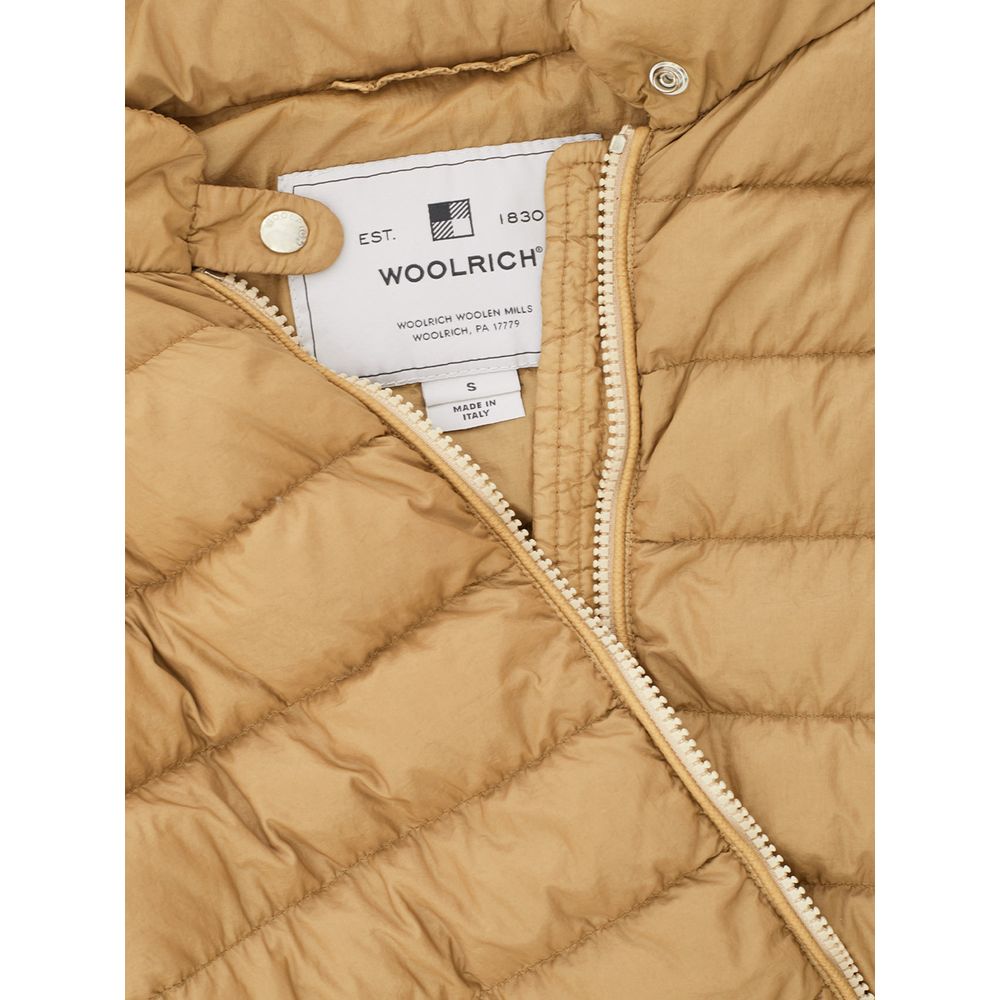 Woolrich beige chic winter coat made of polyamide