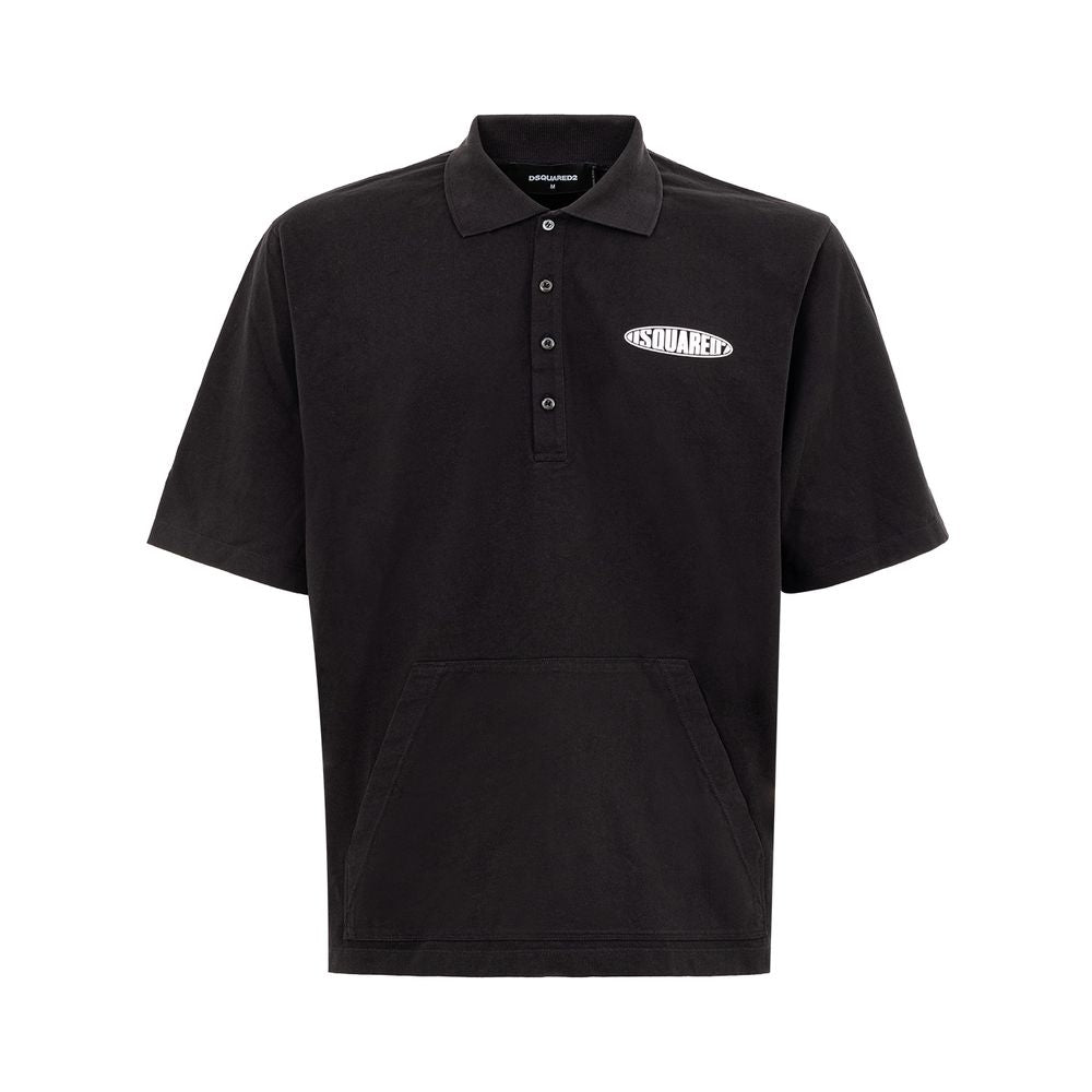 Dsquared² Elegant black cotton polo for modern men