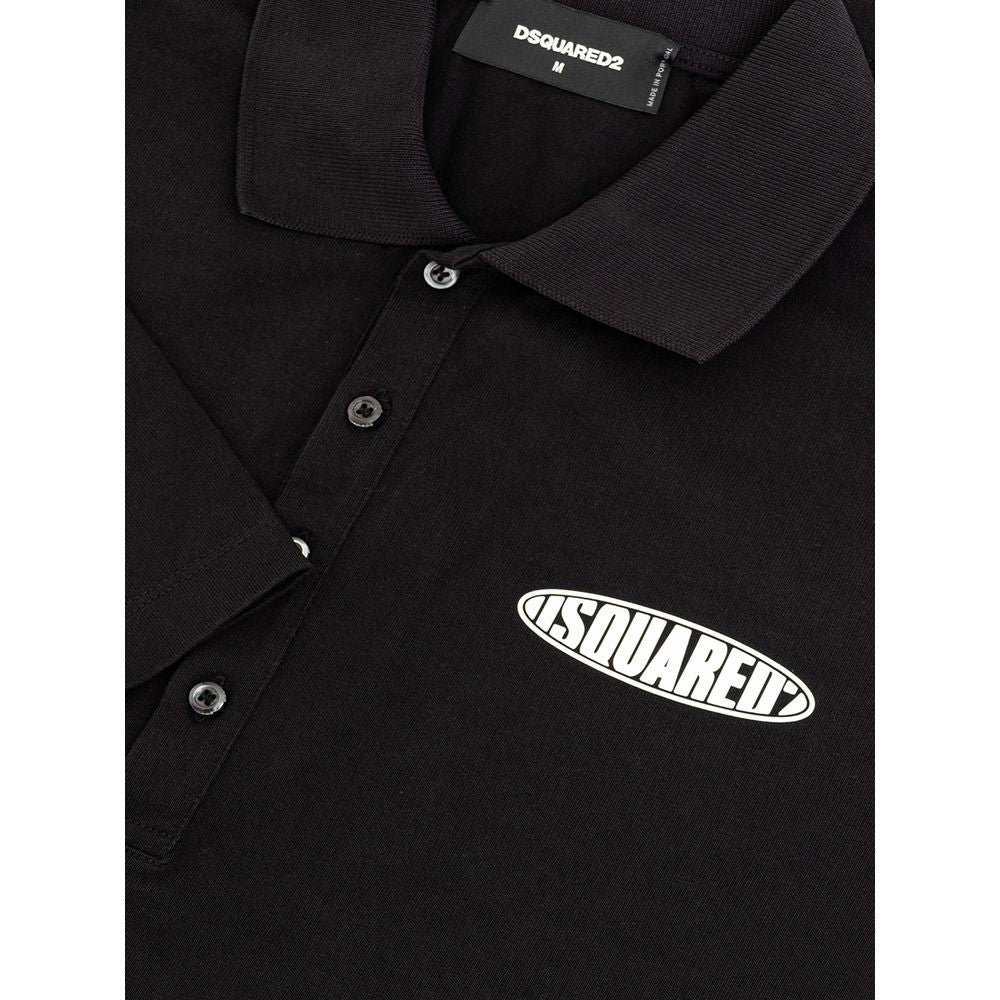 Dsquared² Elegant black cotton polo for modern men