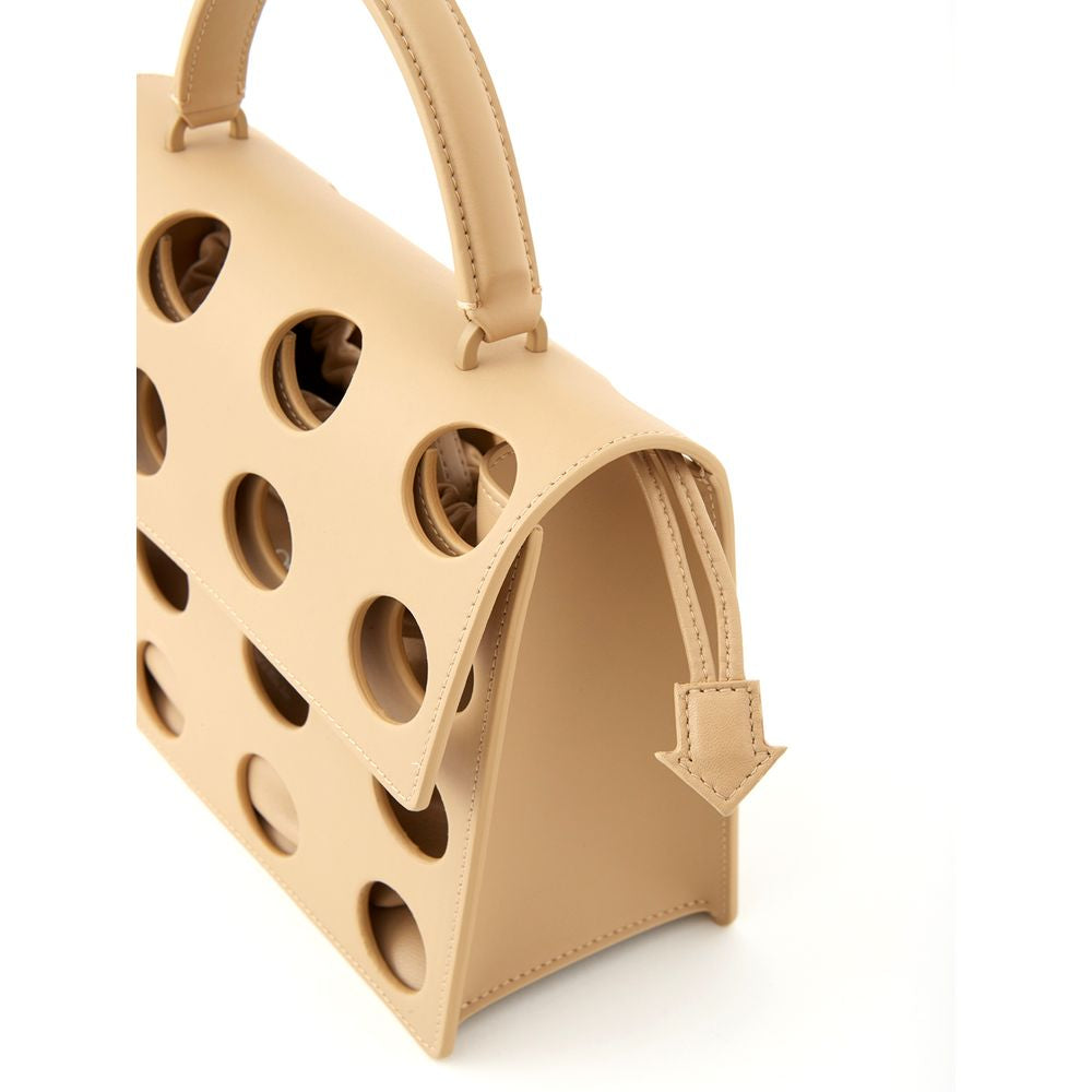 Off-White Chic beige leather handbag for sophisticated style