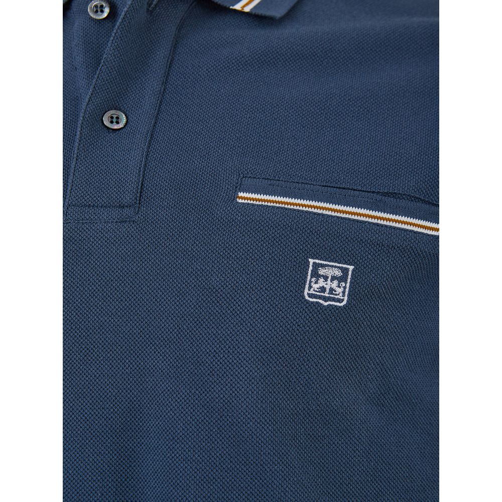 Corneliani Elegant blue polo shirt made of Italian cotton