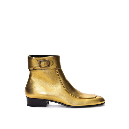 Saint Laurent Gold Leather Boots