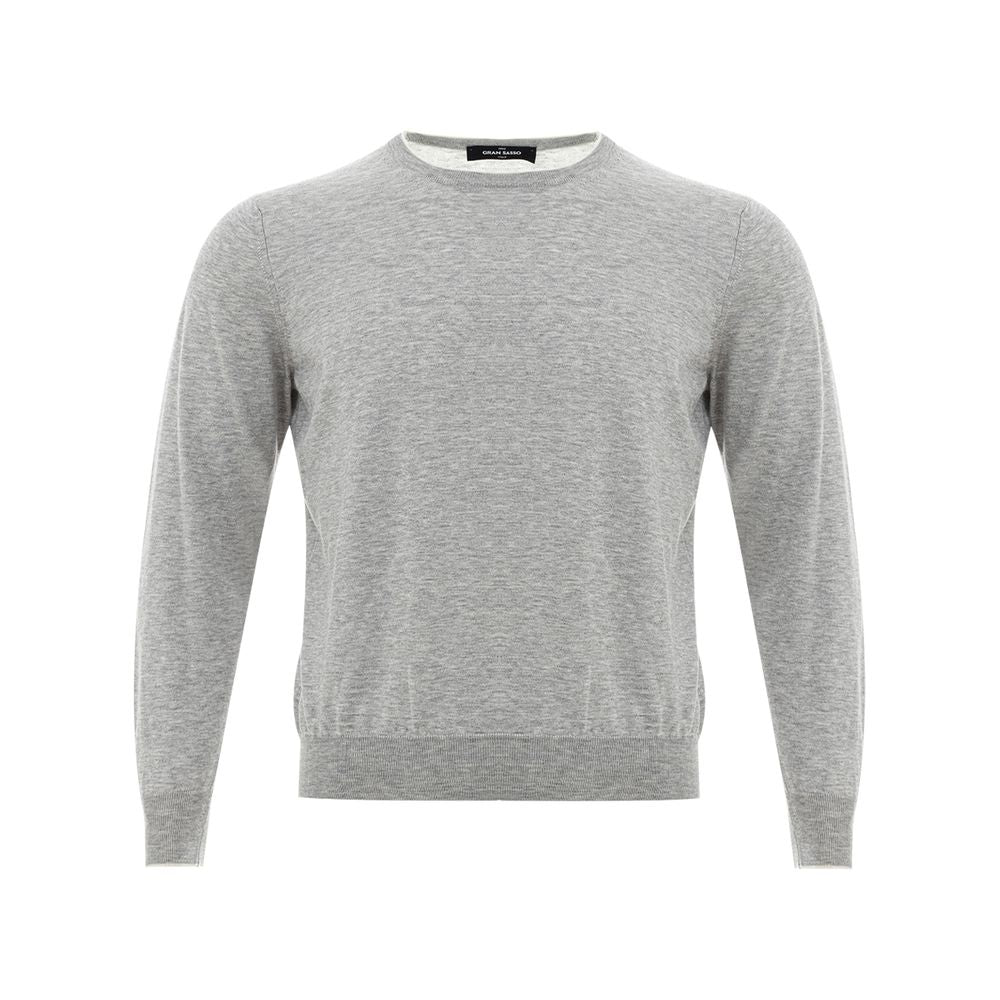 Gran Sasso Elegant grey sweater made of silk and cotton