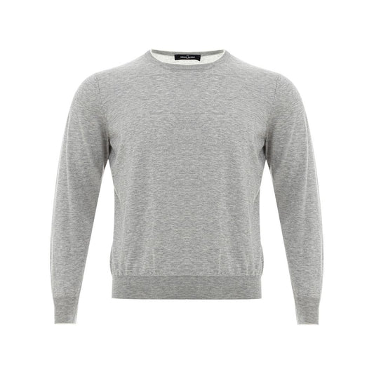 Gran Sasso Elegant grey sweater made of silk and cotton