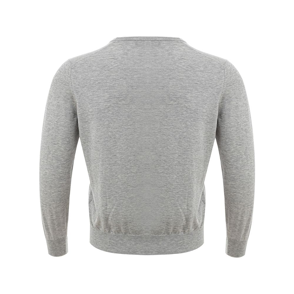 Gran Sasso Elegant grey sweater made of silk and cotton