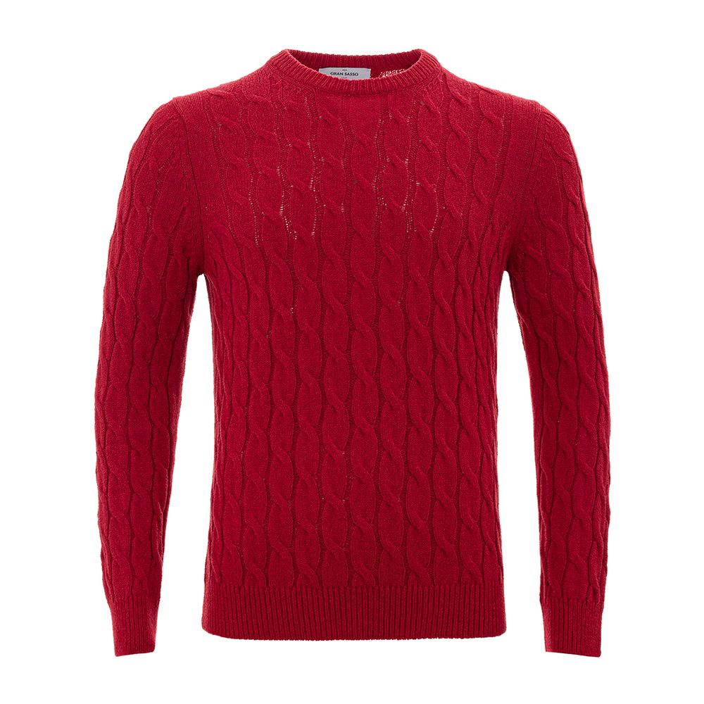 Gran Sasso Elegant classic sweater in crimson cotton